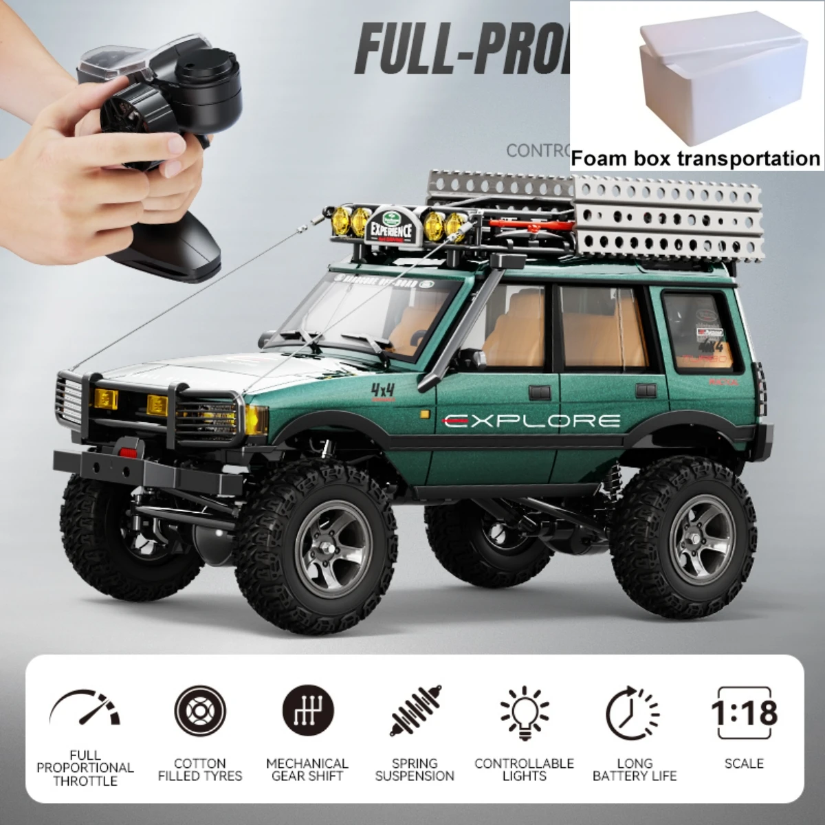 JXC LR1801 RC Car 1/18 2.4G 4WD Full Proportion RC Crawler Mode