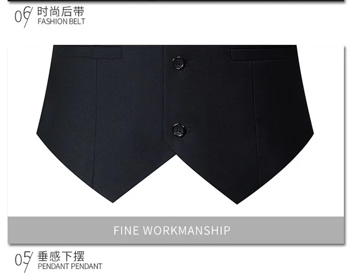 Neue modische britische Herren-Anzugweste in Uni-Farbe, ärmellose Weste, geeignet als Taillenumhang für Hochzeiten und Partys. – Detail 4