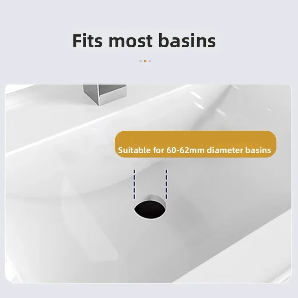 

Регулируемая сливная труба для раковины 60-62 мм для настенного монтажа с водозащитным уплотнением для предотвращения запаха, из нержавеющей стали и полипропилена