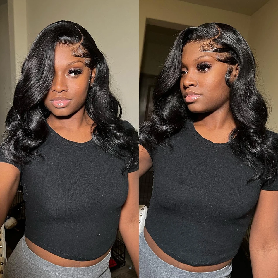 

Remy 250% Density Short Water Wave Lace Frontal Wig 13x6 Body Wave Lace Frontal Short Bob Wig 13x4 Human Hair Wigs For Women