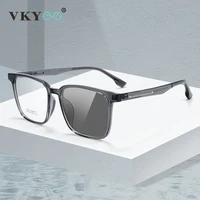 VKYEE, gafas fotocromáticas clásicas simples con diseño cuadrado geométrico para hombre, gafas fotocromáticas con luz azul Vintage, prescripción personalizable
