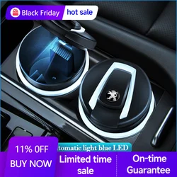 Portable Car LED Ashtray Auto Cigarette Ash Holder Cup Interior Decor Accessories For Peugeot 108 208 308 2008 3008 308 2008 301