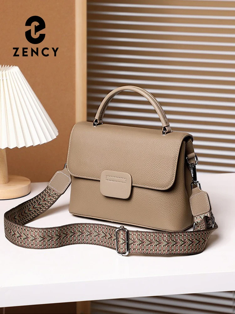 

Женская сумка через плечо Zency из воловьей кожи с верхним зерном, классическая сумка, стильный простой дизайн с двумя регулируемыми ремнями