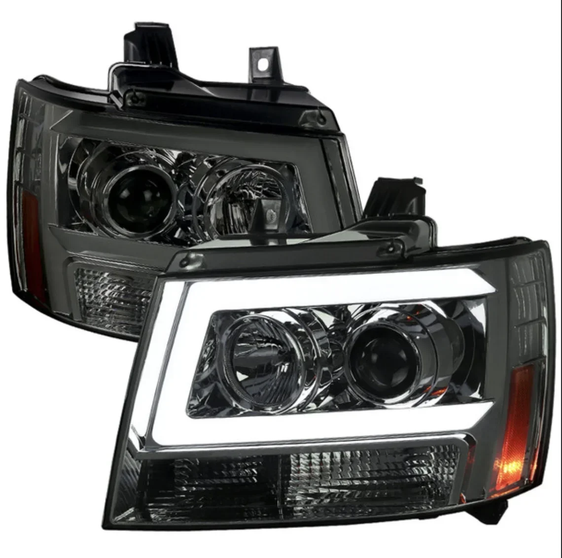 Hot-selling Front light LED C-Bar Projector Headlights FOR 2007-2013 Chevrolet Avalanche/ 2007-2014 Tahoe Suburban(Chromed/clear