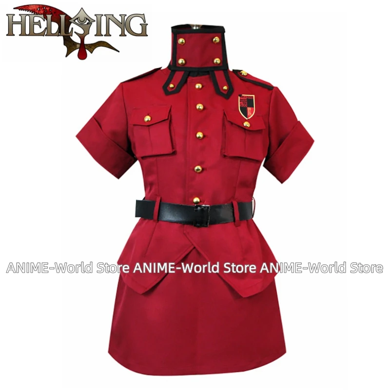 Anime Hellsing Herushingu Seras Victoria Red Cosplay Costume with gloves Custom Made Any Size