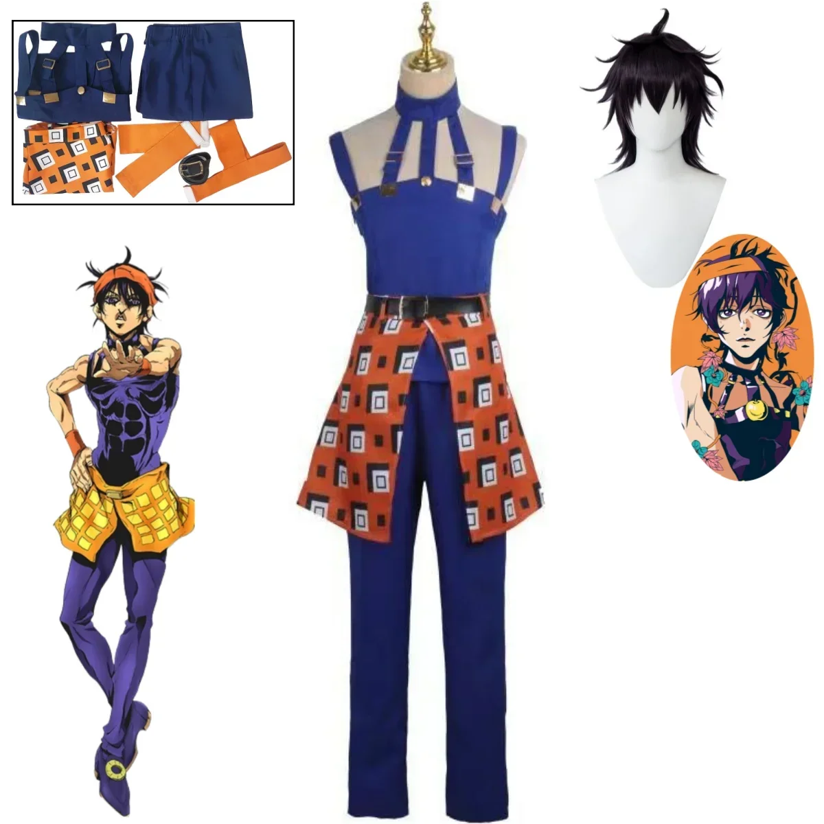 

Anime Ghirga Narancia Cosplay Costume Halloween Carnival Exhibition Uniform Performance Costume