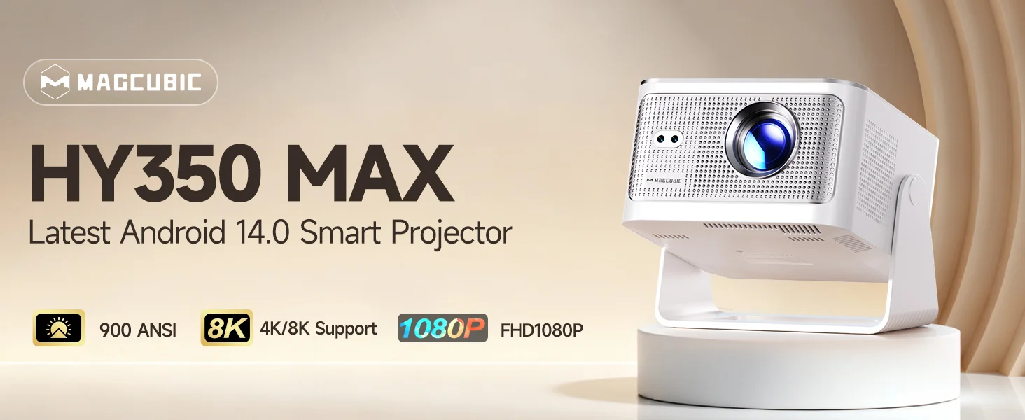 Magcubic HY450MAX Tragbarer Outdoor-Projektor 1100ANSI 1080P Autofokus 8K-Unterstützung Android 14 WiFi6 Beam Mini-Projektor – Detail 1
