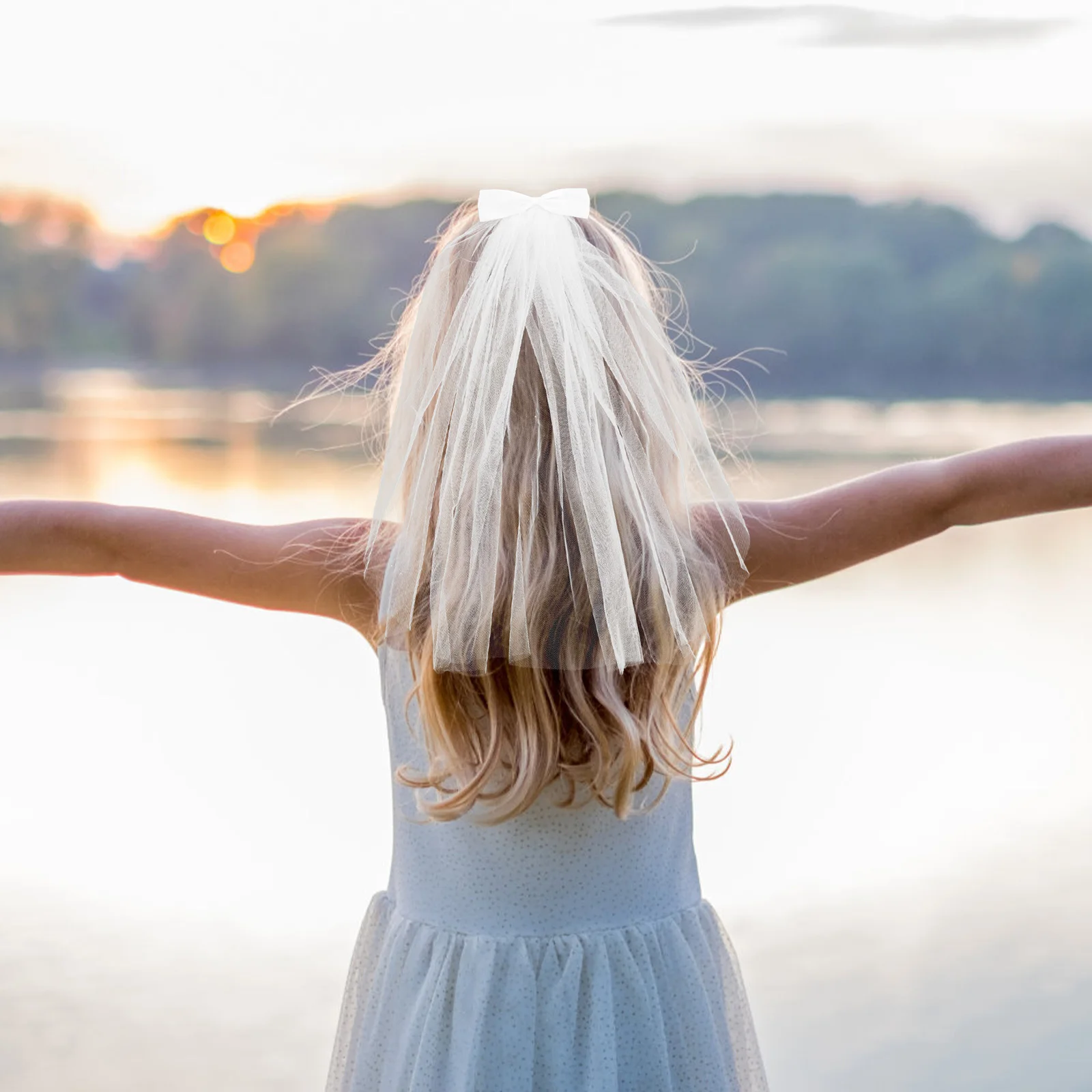 

1Pcs Wedding Veil Bowknot Design Premium Delicate Bridal Hair Accessory for Party Cosplay Photo Prop Multi-Functional