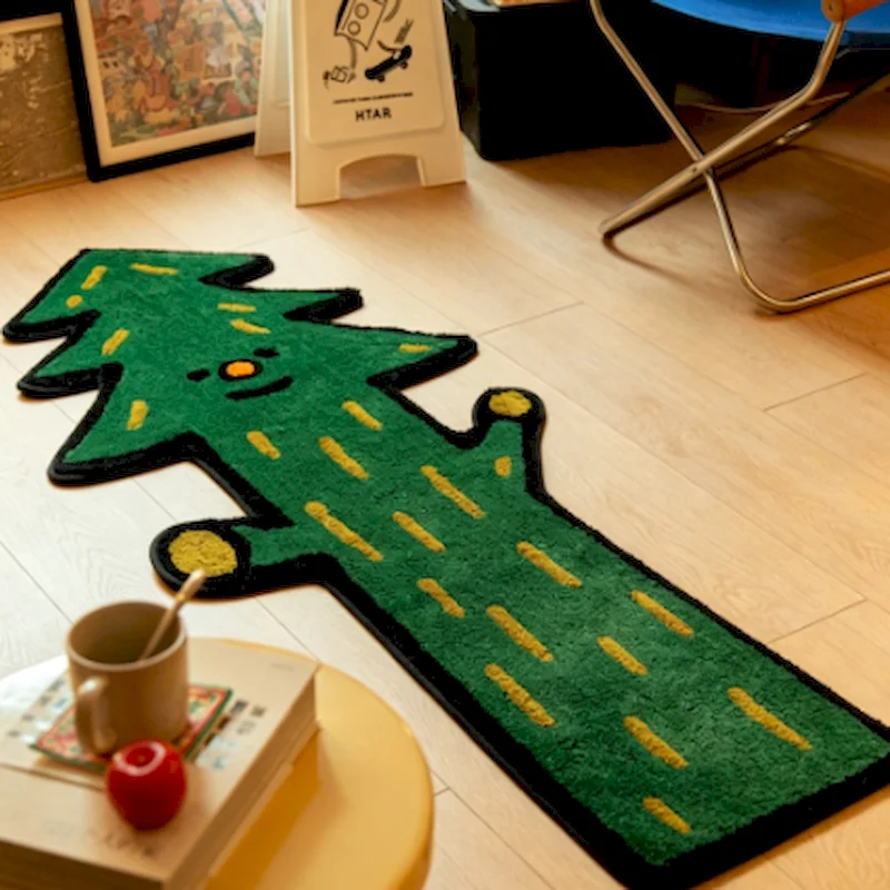 VIKAMA Cartoon Cloud Tree Trunk Shape Carpet Soft Anti Slip Water Absorbing Carpet Creative Irregular Home Decoration