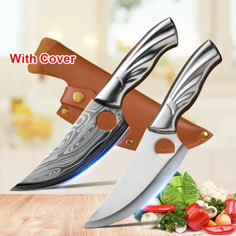 Edelstahl-Küchenmesser mit Muster für Fleisch, Obst, Fisch, zum Entbeinen, für Küche, Grill, Hähnchenknochen und zum Kochen