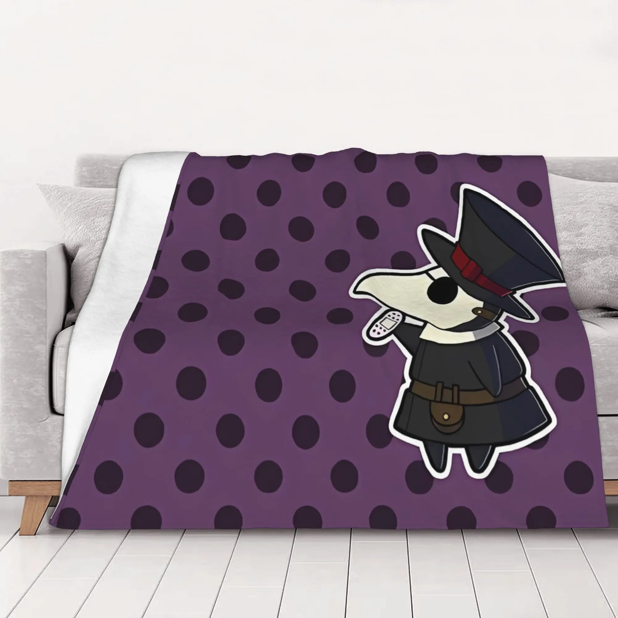 1PC home Cute Room Decor Plague Doctor Blanket Throw Blanket Plague Doctor Novelty Warm Blanket All Season