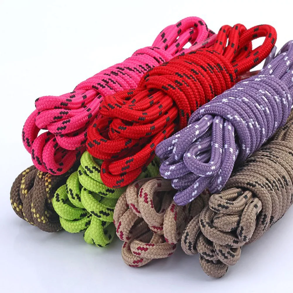 1Pair Round Shoelaces Outdoor Hiking Sports Shoe Laces Kids Sneakers Shoelaces Length 80/100/120CM Lacets Baskets 7 Colors