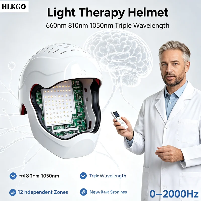 810nm 1070nm Near Infrared LED Brain Helmet , Portable Photobiomodulation Light Therapy Device