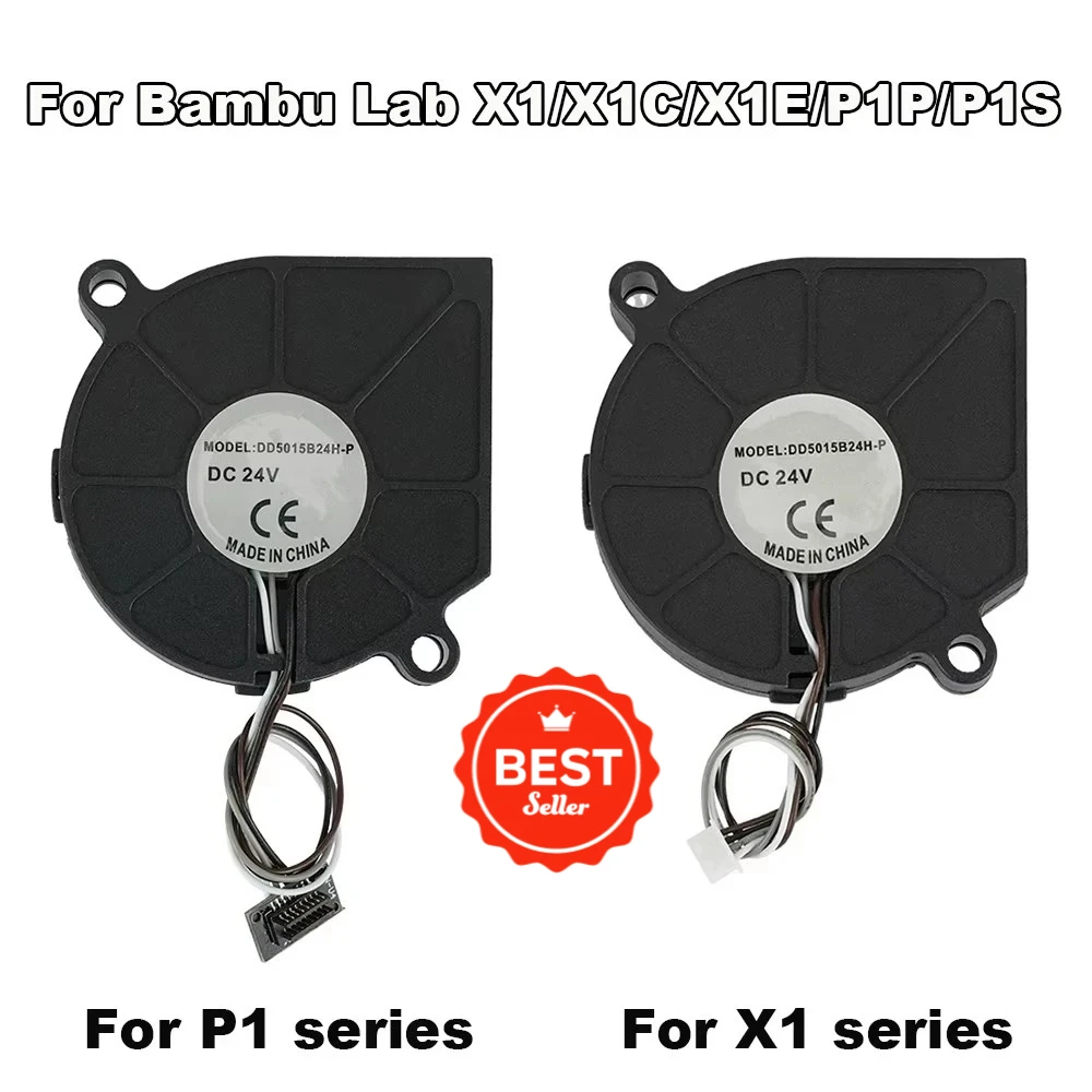 

For Bambu Lab P1P/P1S 3D Printer 24V 5015 Cooling Fan Blower For BambuLab X1 X1C X1E P1P P1S Dual Bearing Cooling Fans Radiator