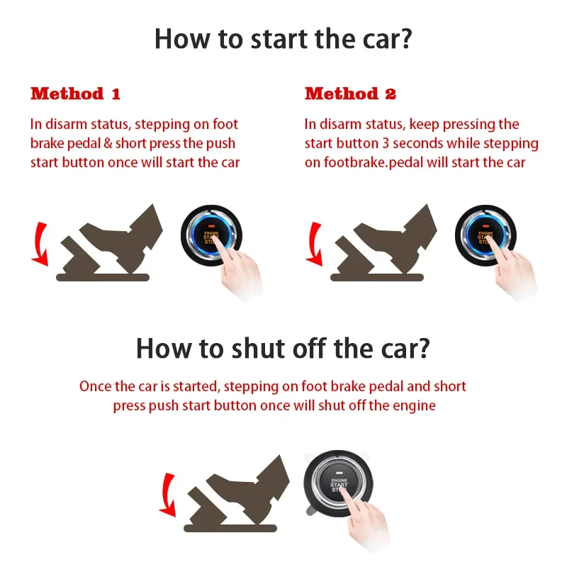 XRNKEY12V System automatycznego uruchamiania bezkluczykowy dostęp do pojazdu jeden Start-Stop przycisk do uruchamiania silnika Alarm do pojazdu PKE