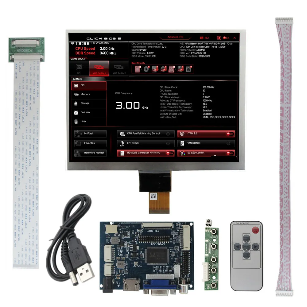 

8 Inch IPS LCD Display Screen Monitor Driver Control Board 2AV HDMI-Compatible VGA For Raspberry Pi Computer Assisted Screen