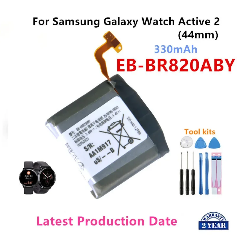 Brand New EB-BR820ABY 330mAh New Battery For Samsung Galaxy Watch Active 2 Active2 SM-R820 SM-R825 44mm  Batteries+Tools