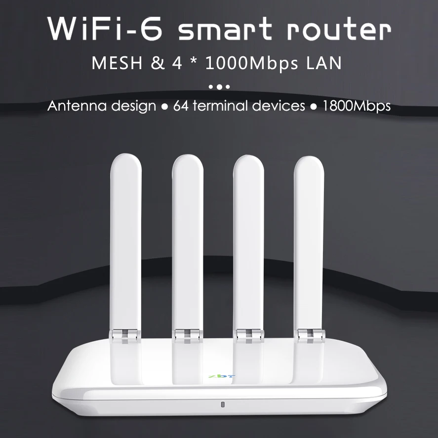 Zbtlink WIFI6 Router Openwrt 1800Mbps USB3.0 DDR3 256MB Gigabit LAN WAN Mesh Wifi 6 Home Router 2.4g 5.8g Antenna for 64 User