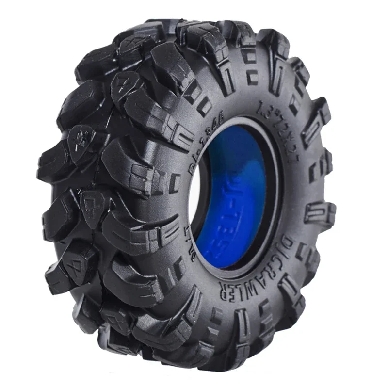 1 Set 1.3 Inch Mud Tires with Silicone Double-section Sponge for 1/18 RC Crawler TRX4-M SCX24 FMS Upgrade Parts