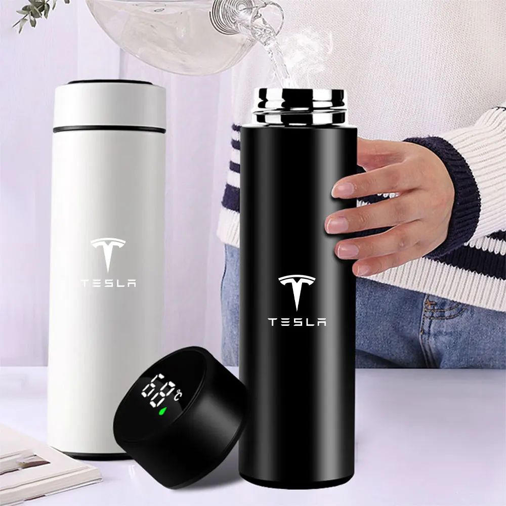 1pc Thermos Bottle Smart Cup With Temperature Display 304 Stainless Steel Vacuum Insulated Intelligent Cup For tesla model 3 Y S