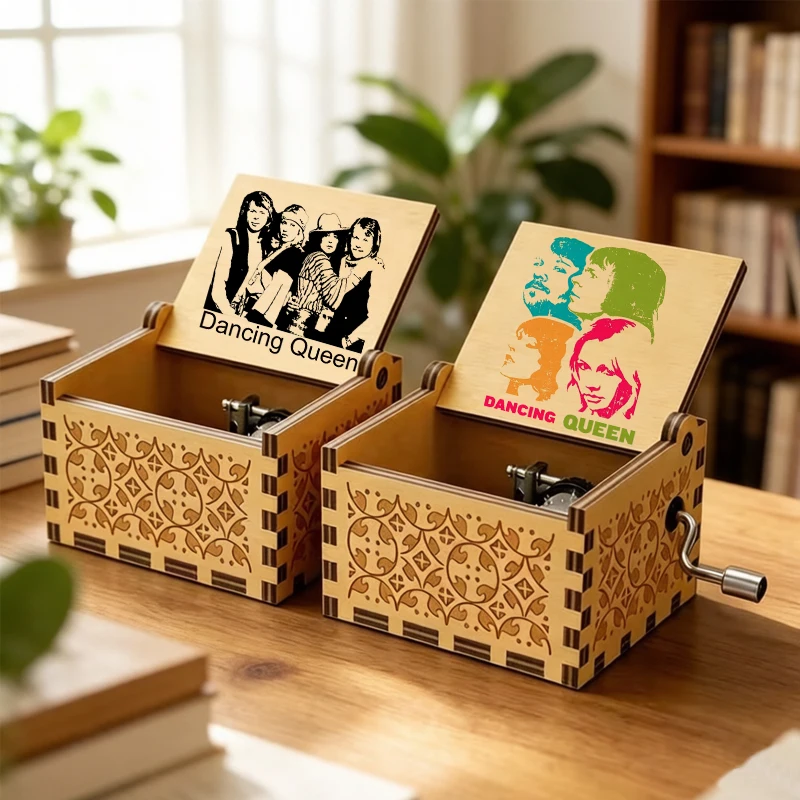 Dancing Queen Wooden Music Box 18 Note Mechanism Musical Gifts for Birthday Valentine's Day Christmas Thanksgiving