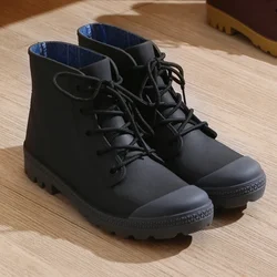 Bottes de pluie à lacets imperméables pour hommes et femmes, bottes de moto, chaussures d'extérieur, shorts de camping et de pêche, mode d'hiver chaude