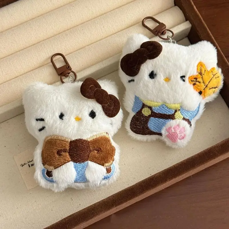 Cute Cartoon Plush Hello Kitty Pendant Keychain Kawaii Plush KT Cat Stuffed Doll Pendant Backpack Handbag Decoration Gifts