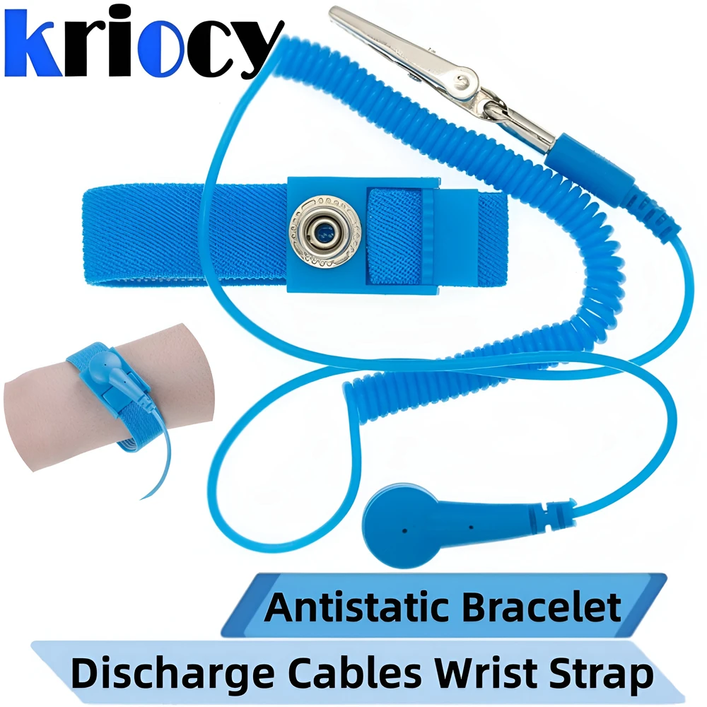 Antistatic Anti Static ESD Wristband Wrist Strap Cordless Wireless Clip Discharge Cables for Electronics Repair Work Tools Sets