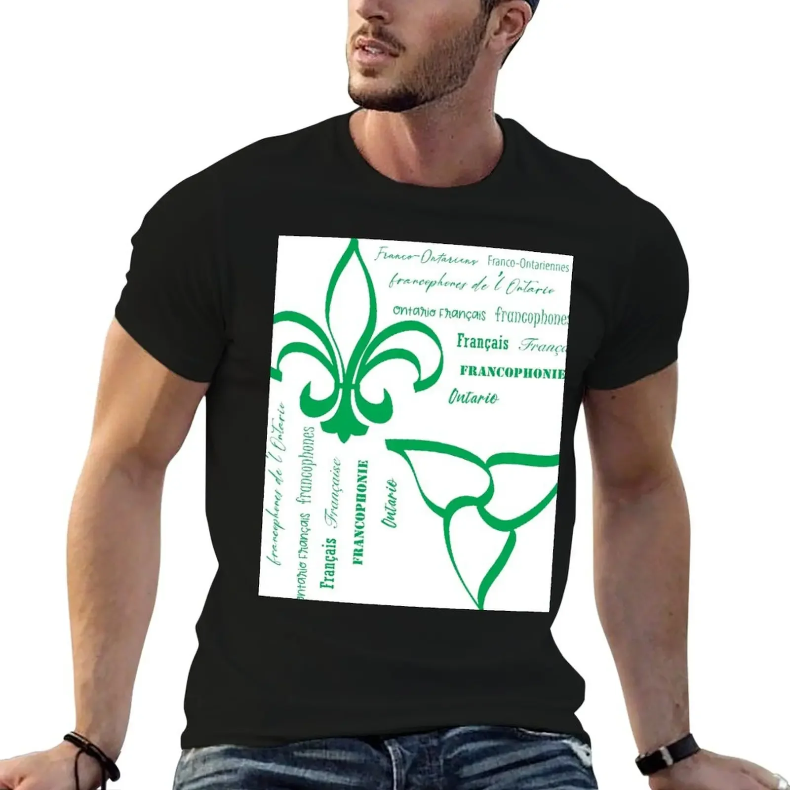 Franco-Ontarian logo design with text/phrases T-Shirt essential t shirt designer shirts graphic t shirt vintage mens fashion