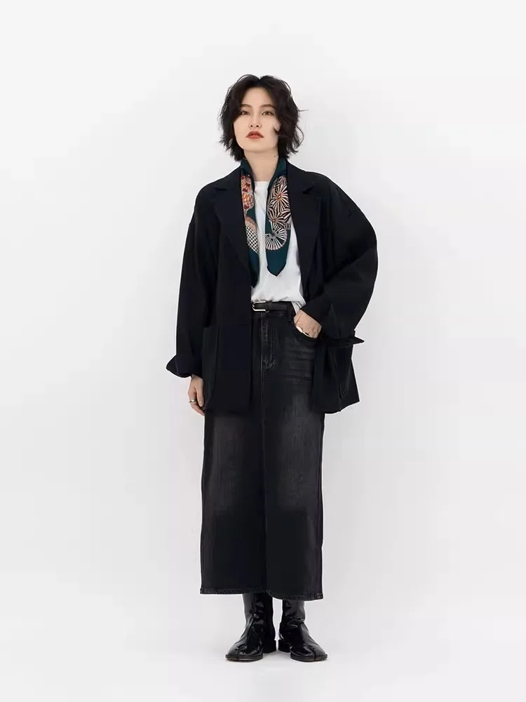 

Повседневный свободный женский костюм-двойка (жакет и брюки) с длинным рукавом, весна 2025, новый дизайн, удобная посадка, застежка на пуговицы, в полоску...