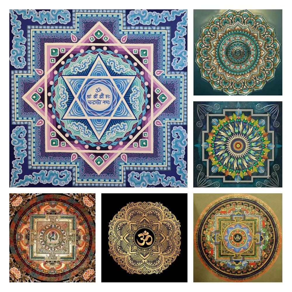 

Mandala Tattoo Diwali Diy 5D Diamond Painting Tibetan Thangka Buddha Religion Art Mosaic Embriority Cross Stitch Kit Home Decor