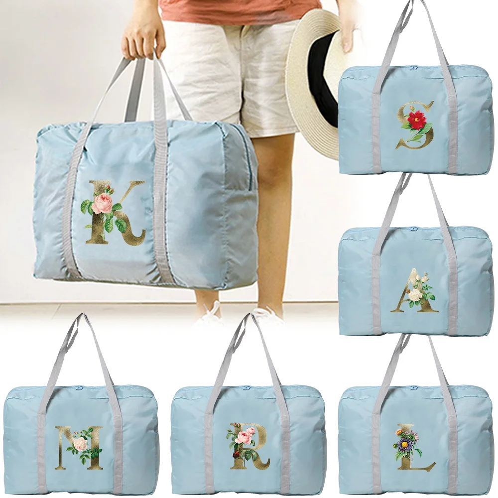 

Travel Handbag with Large Capacity Flower Pattern Printing Series Foldable Durable Portable Storage Travel Accessories