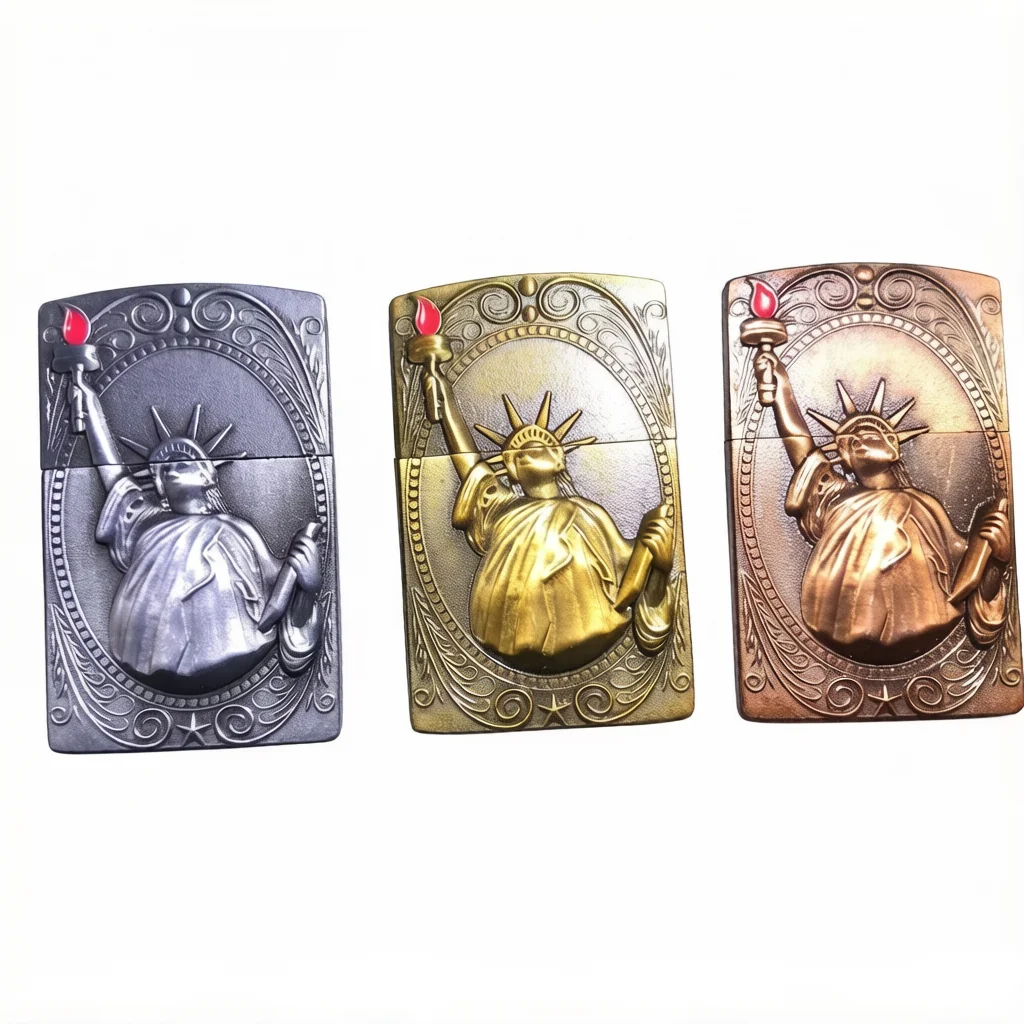 DIY Metal Badge Sticker Decoration Parts Accessories The Statue of Liberty For ZP Zorro Lighters