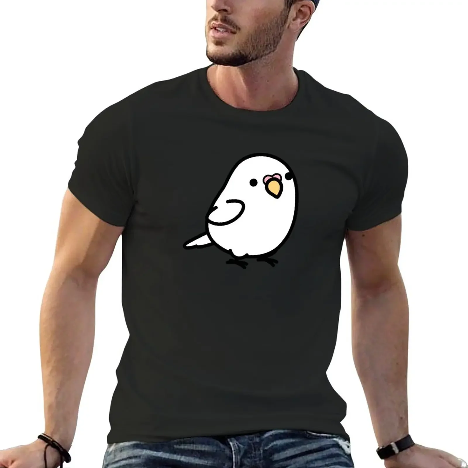 Chubby White Albino Budgie T-Shirt for a boy quick drying men t shirts