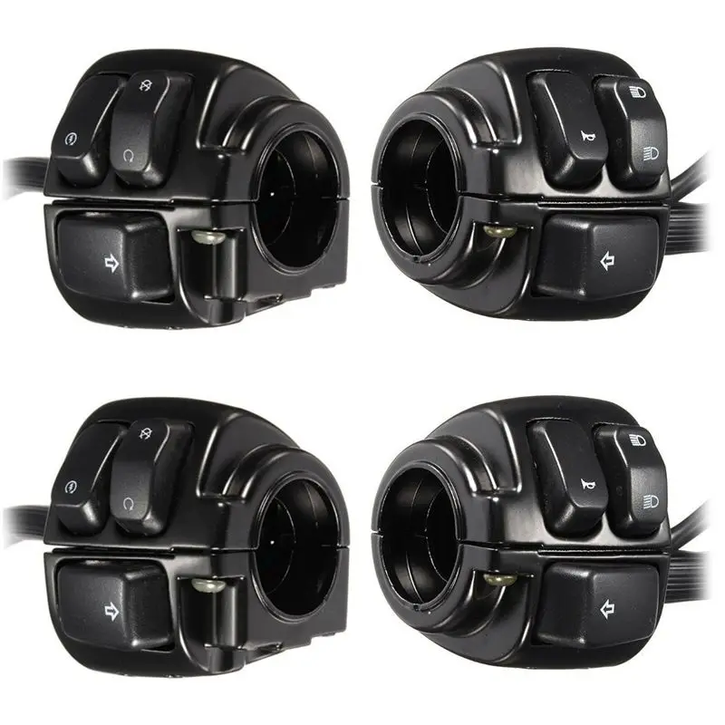 

Compact 2 Pair Motorcycle Handlebar Control Lights Switch (25Mm) With Wiring Harness For