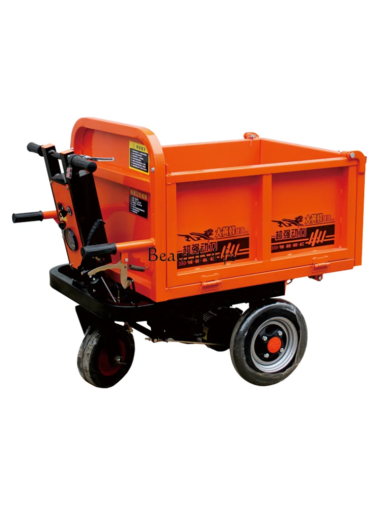 

Construction Site Electric Hand Push Ash Bucket Three-Wheel Tilting Tool Car Handling Pull Manure Feeding Cart