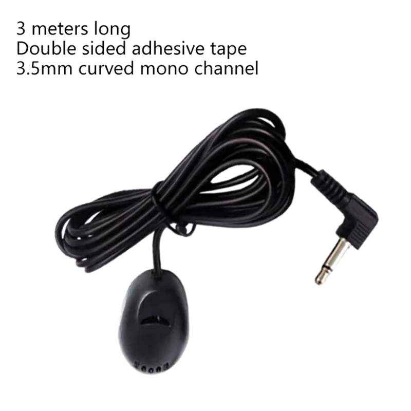 Mini 3.5mm External Microphone For Car Vehicle Head Audio Stereo Radio Receiver GPS DVD Radio Stereo Player With 3m Cable