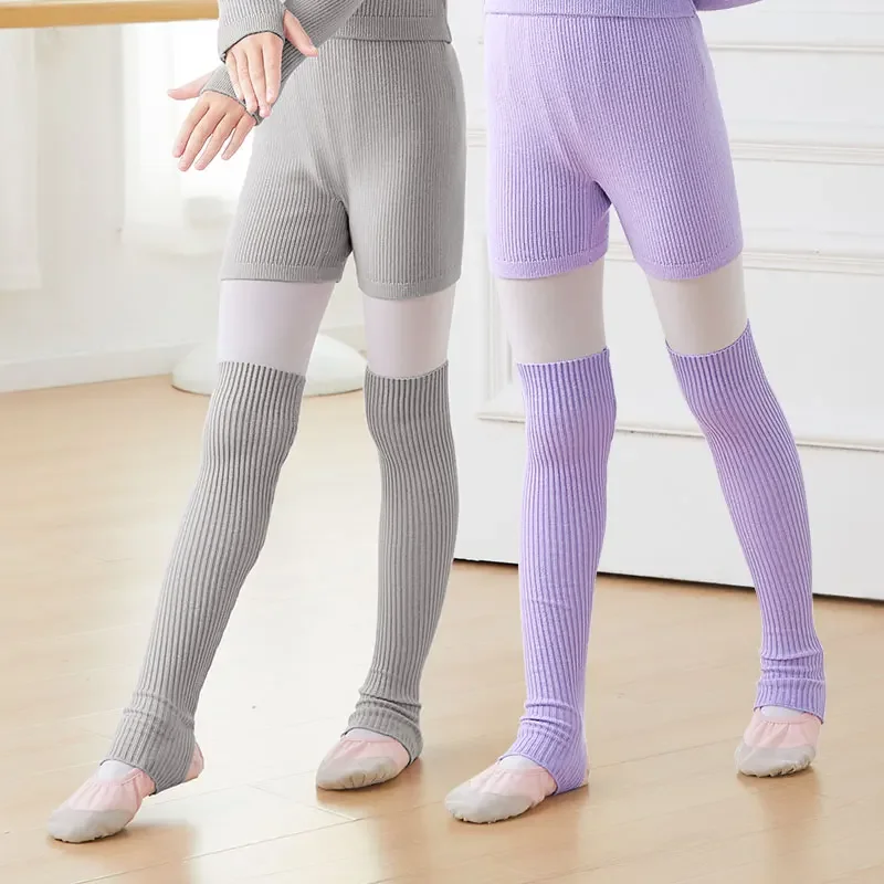 Kids Ballet Leg Warmers, Girls Knitted Over Knee Dance Socks for Winter Practice, Toddler Leggings Thermal Boot Covers