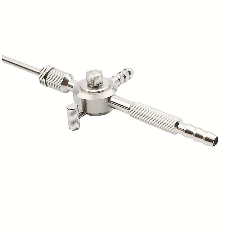 Laparoscopic tee flushing aspirator Thoracic laparoscopic instrument Hand push spring type tee flusher