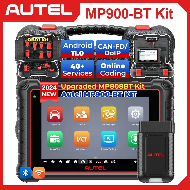 Autel MaxiPRO MP900-BT KIT Diagnistic Tool MP900BT DoIP CANFD ECU Coding Bidirectional Automotive Scanner PK MP808BT PRO