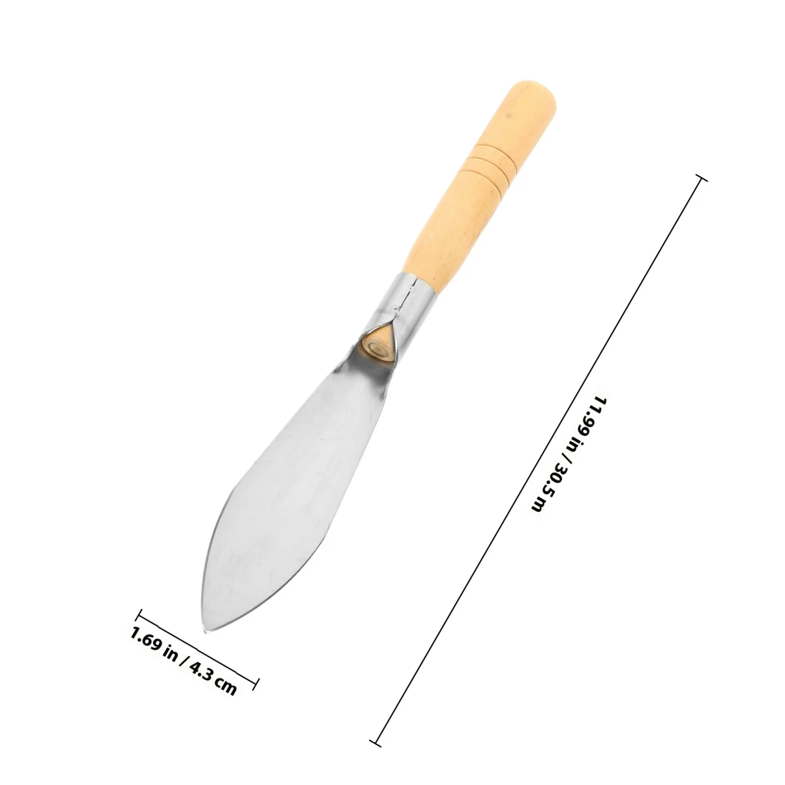 مجرفة حديقة صغيرة بمقبض خشبي مجرفة يدوية من الفولاذ المقاوم للصدأ لحفر أدوات ساحة الزراعة معاول للبستنة #5