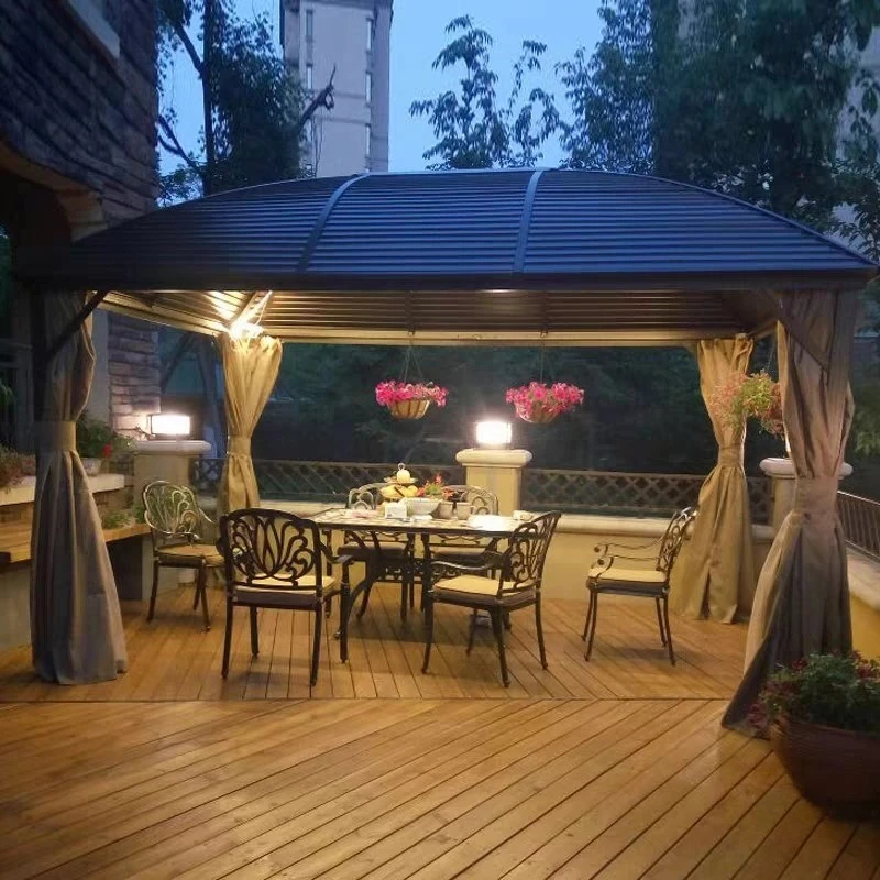 

Outdoor pavilion Aluminum alloy courtyard Garden Sun room Villa Outdoor four-corner tent Luxury leisure pavilion Others