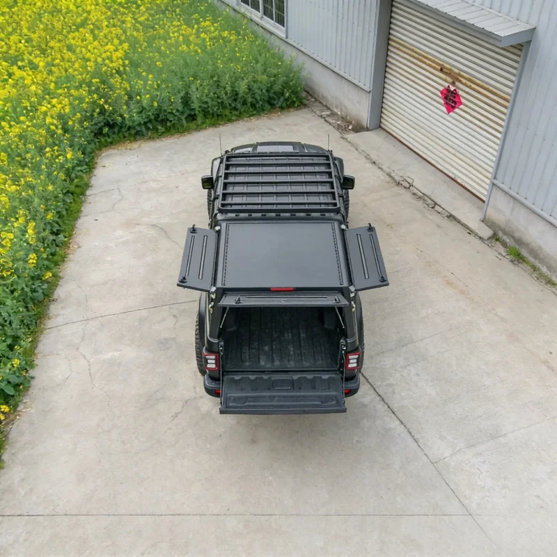 STLFAluminum Alloy Tonneau ForNP300Pickup Truck-Roll Folding Locking Waterproof Hard Cover Taiate Key Lock Universal Fit