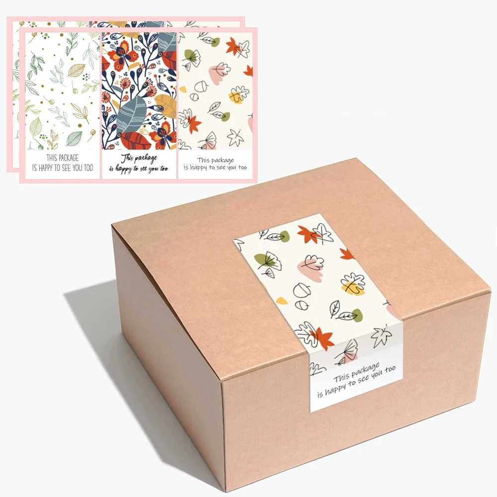 50Pcs Gift Sealing Label Sticker Fashion Small Floral Pattern This Package Nice To Meet You Too Sticker Decoration Seal Label