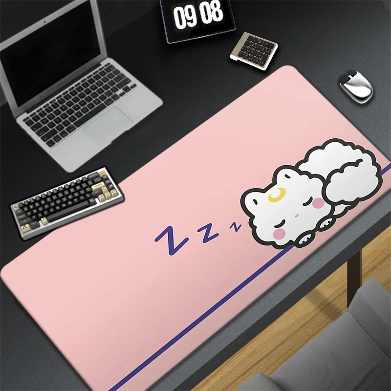 Large Anime Mouse Pad Pink Cute Cat Gaming Accessories Kawaii Office Computer Keyboard Mousepad 400x900 PC Gamer Laptop Desk Mat