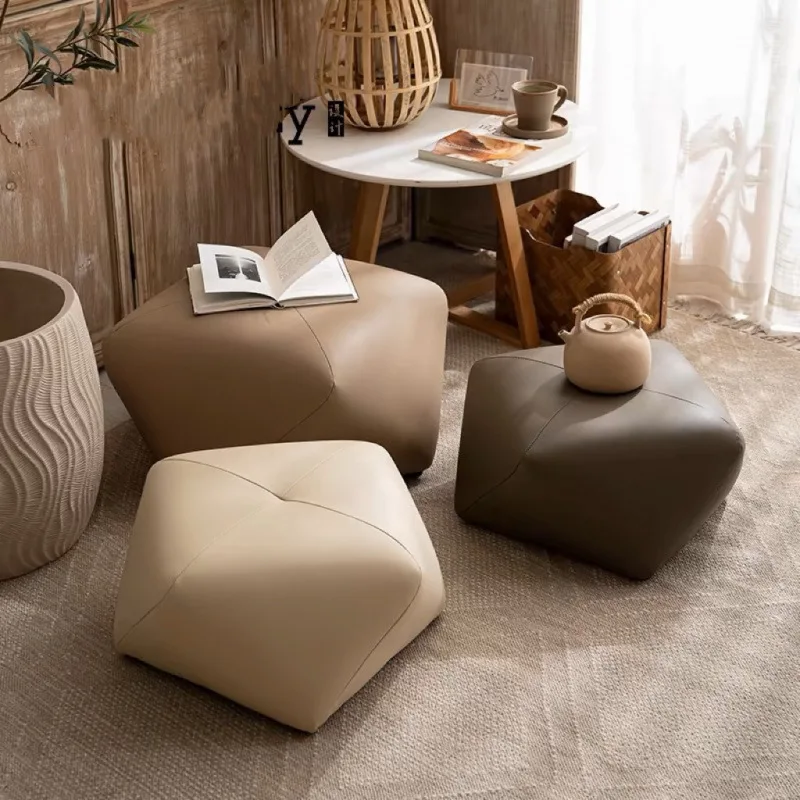 

Solid wood home octagonal stool, living room coffee table sofa stool, small seat pier, bedroom cloakroom, home change shoes