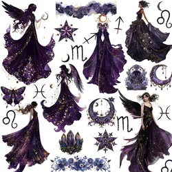 Purple Constellation Fairy Stickers Crafts And Scrapbooking stickers kids toys book Decorative sticker DIY Stationery