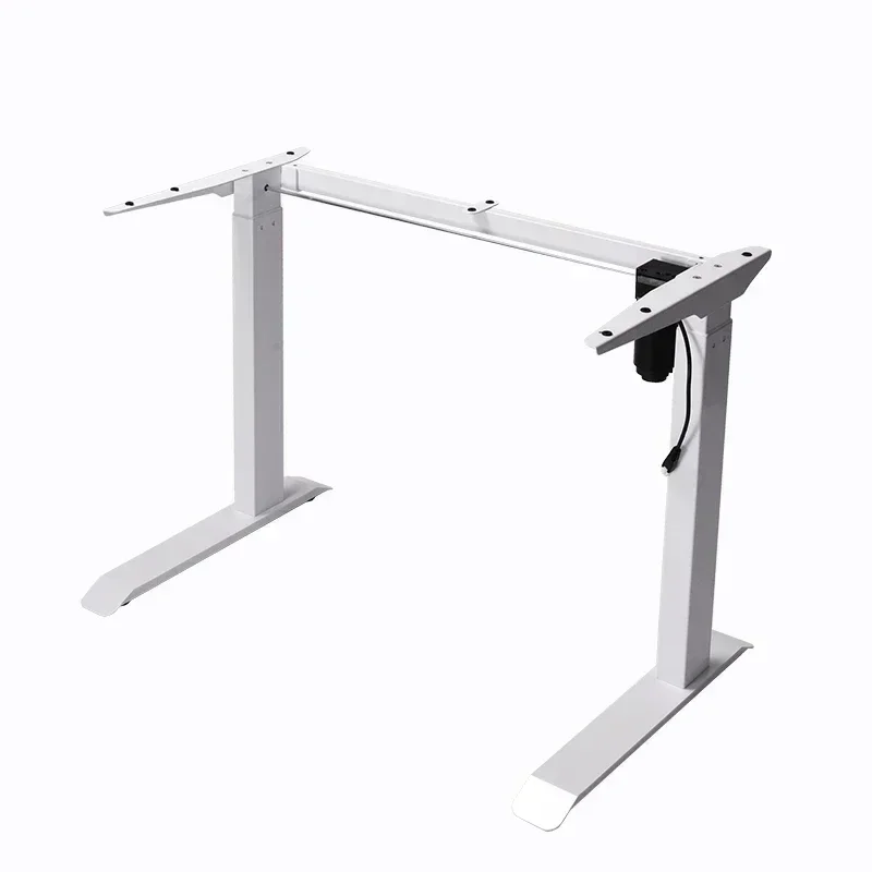 l White Electric Stand Up Desk Frame Single Motor Standing Adjustable Base Electric Standing Table Height Adjustable Desk Frame