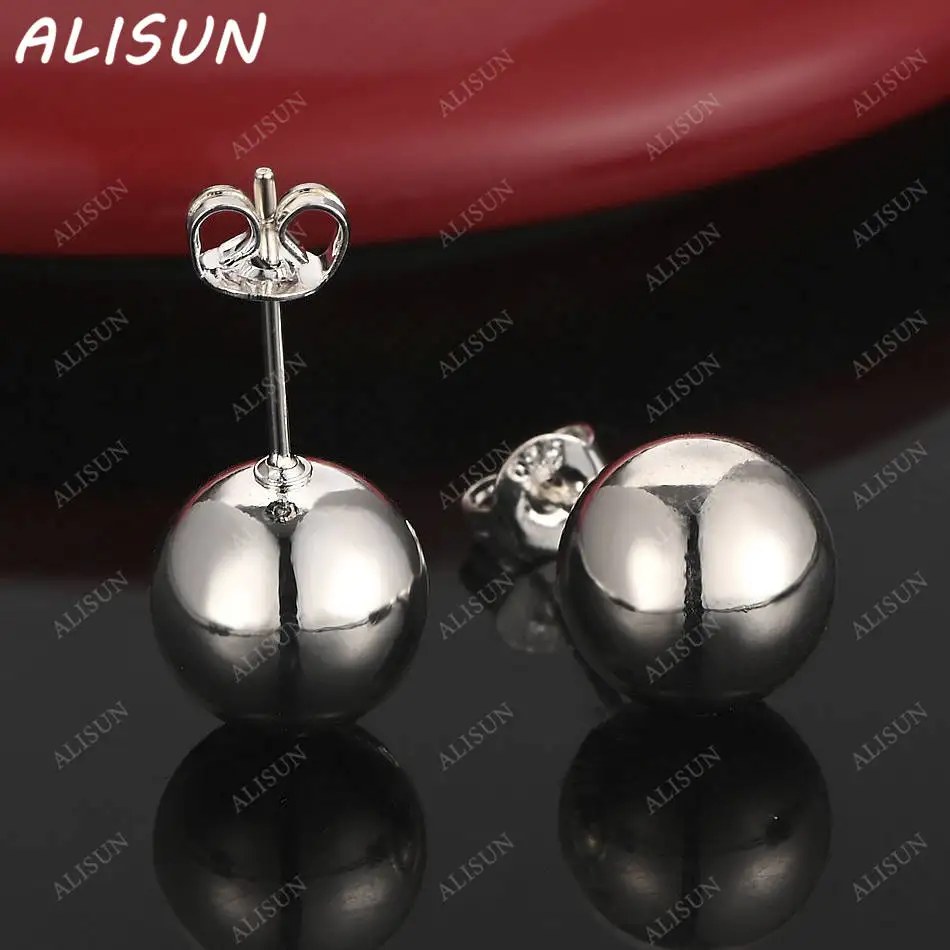 

ALISUN 925 Sterling Silver Ball Earrings Stud Earrings For Women Fashion Jewelry Charm Grace Noble Wedding Accessories
