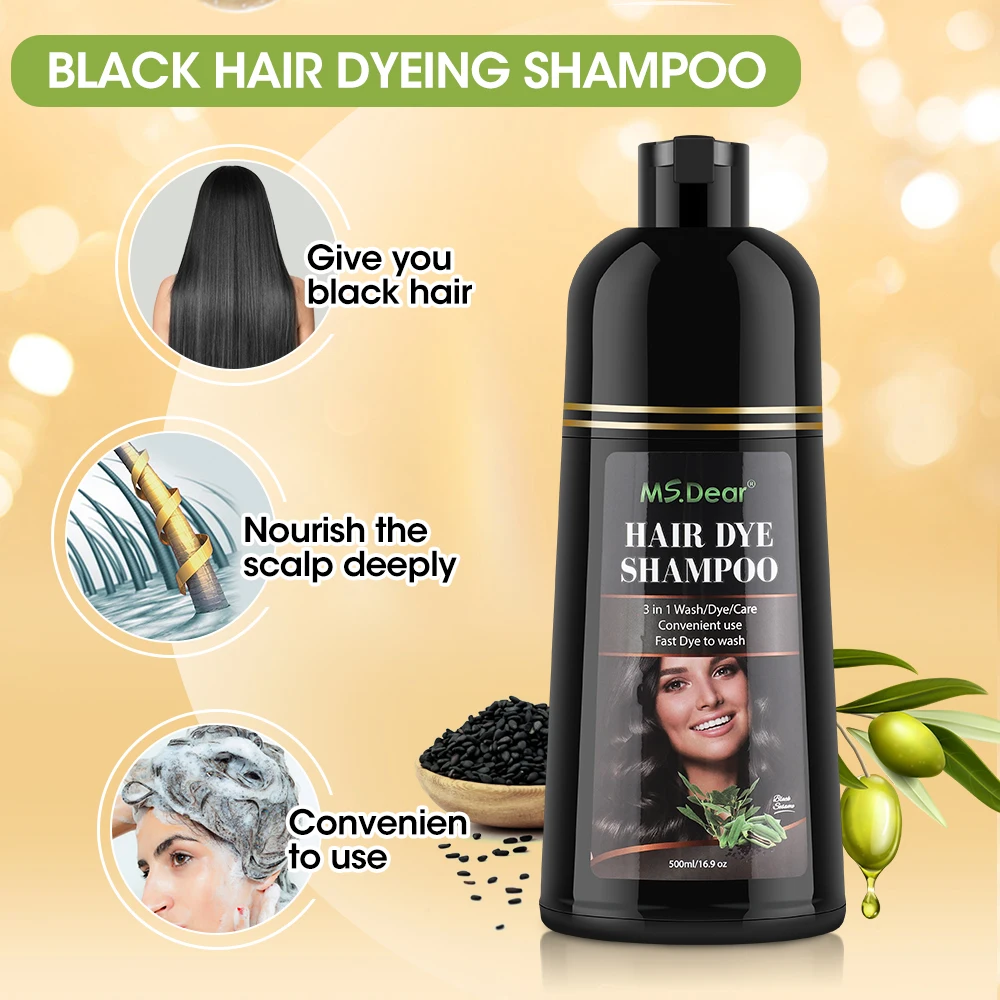 Shampoo colorante per capelli a lunga durata copertura per tintura per capelli neri naturali organici grigio bianco Shampoo oscurante per capelli